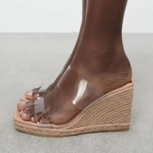 Zara NEW vinyl wedges